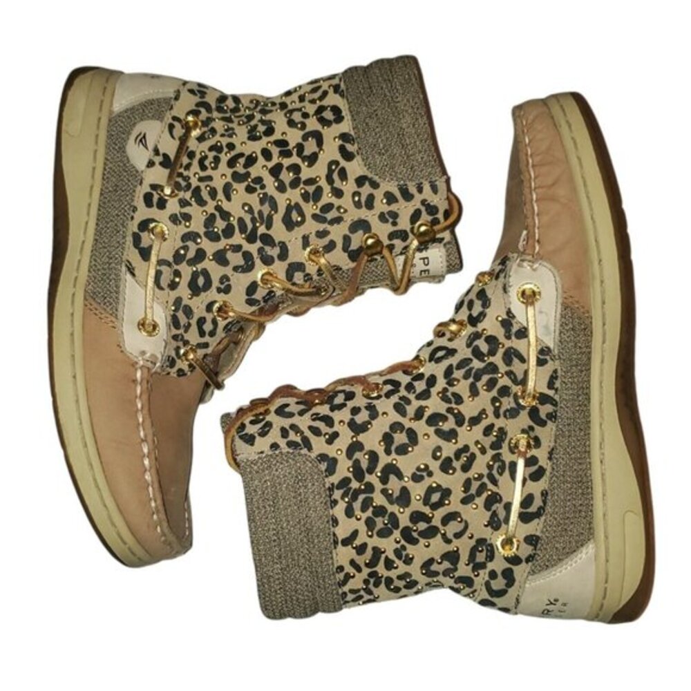 Sperry Top-Sider‎ Hikerfish Leopard Studded Size 5.5 M Shoes Lace Up Boots - Picture 2 of 10